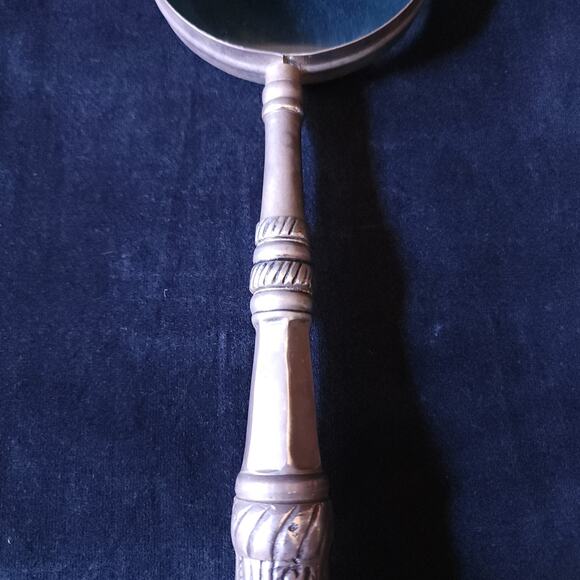 Vintage Rare Ornate Desk Magnifier Magnifying Glass Silverplate Made in India - Picture 4 of 9
